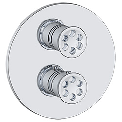 2 function thermostatic valve trim with integrated diverter with shared or. without shared function