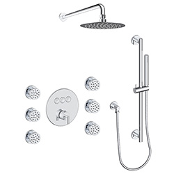 brass shower head and hand shower，slide bar ，body jets and so on